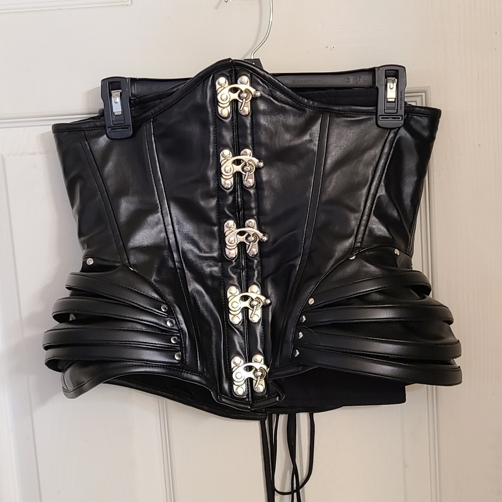 Fake leather underbust corset pleather 38D